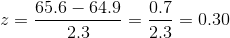 65.6-64.9 23 = 0.7 23 。 = 0.30