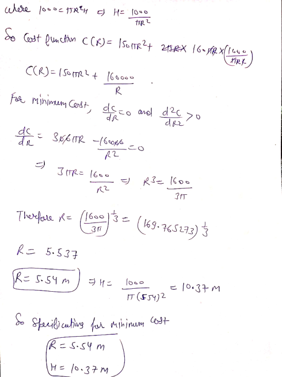430 seә4 рухч е Н= (очь TUR? So Cost function C(R) = 150 HR2+ ZHX 160 HA XClone) TiRt) CCR) = (somme?+ 169.00 Fee miminen Cos