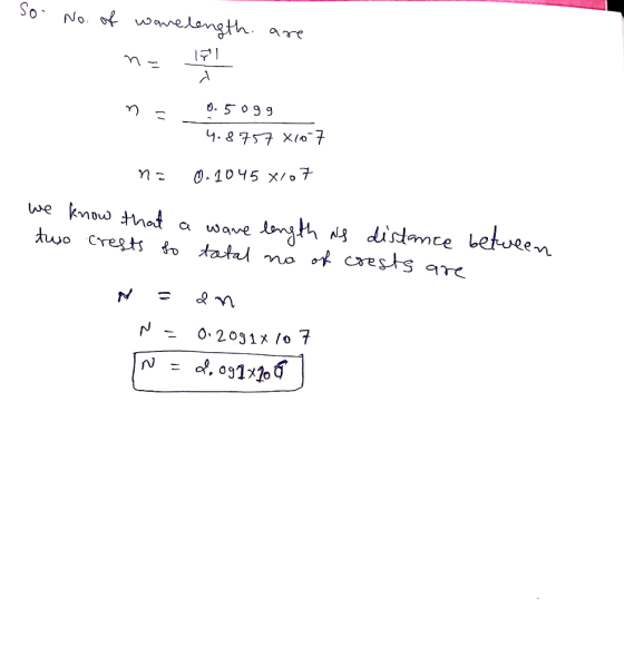 So No. nelongth. are 4.757 X7 we know tnot ngth distmce betueen tatal o of cests qre C wame Awo Cregts N 0. 2031x /o 7