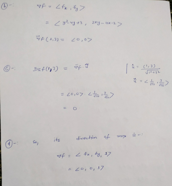 <g! リフ =ム = < y? ug+3, 2*y-4x-2> 20,07 %3D = ({T)A Daf(!,?) = f Vi+32 Jio = Lo,07.<FTo> %3D is -: of directin its So, マf = 2