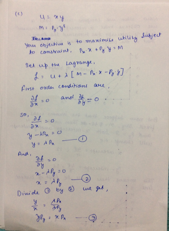 (c) utility Jubject You objectua is to manimise to constraint, M Lag range Sel up +he Ore First ordu candihons and a So, Le8