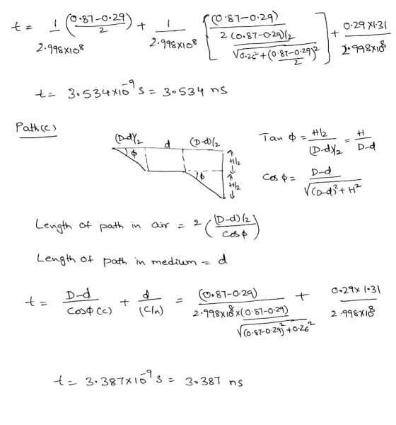te 1 (9-87-0:27) + 0.87-029) 7 2.998X108 260.87-0-29)/2 +0.291:31 Voze +60-81-0-2913 20998718 2.998X108 t=30534x10s=30534 ns