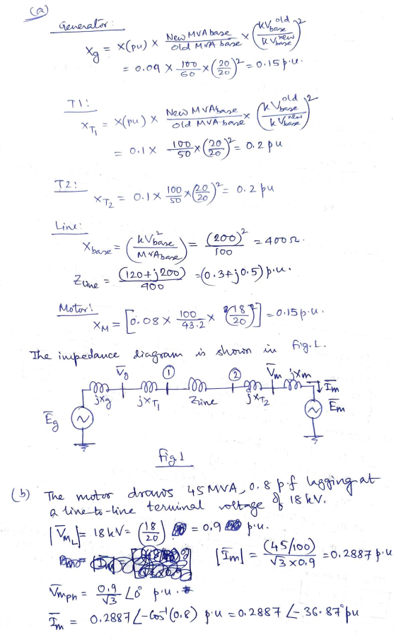 c@ old albare a hase, new New MVA base old MrA base Hg x(pu) * 100 0.09 X *(20)2 = 0.15pice. old ngase ken New MV Abase old M