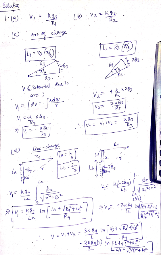 solution 1:19). V via Kau (6) V2 = 1 Kq2 R2 RI (C) Are ne of charge 12 = R3 (1/3) La = R3 a los 283 R3 --83 R3 7/3 R3. R3 v €