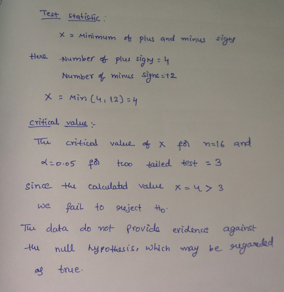 Test statisic Minimum t plus and minus Hloa lumber plus si 1 Number minus sine t2. critical value o(-0,05 fǎ too tailed test
