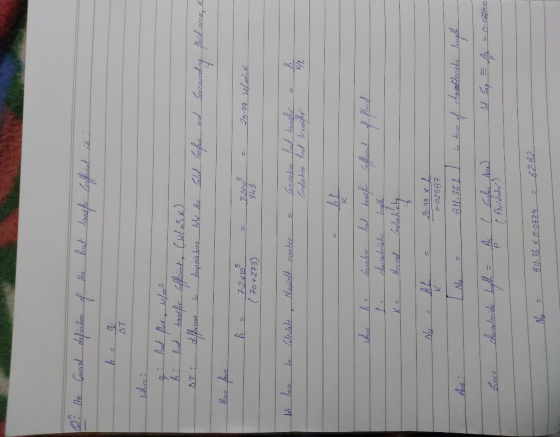 al: The Grenved definition of the best transfer Coferint is: h = q AT Where: g hi ST: heat flox, W/m² heat transfer Cofficien