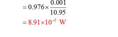 -0.976x 0,001 10.95 - 8.91x10 W
