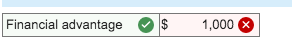 Financial advantage $ 1,000