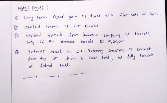 Notes points : 0 Long term capital gain is taxed at a flat rate of 20to. ② Dividend income is not taxable. Dividend received