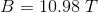B=10.98\ T