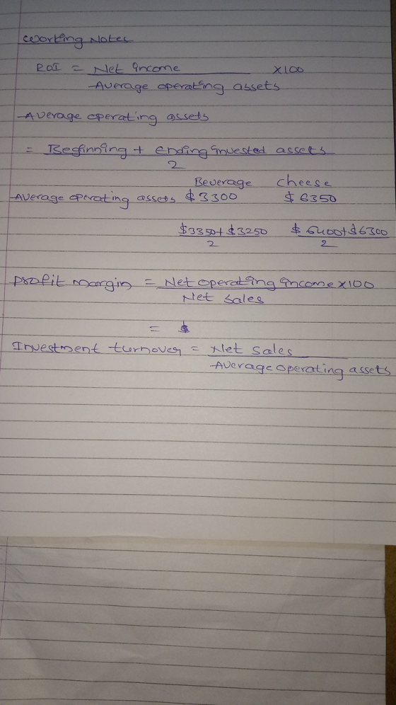 |coortng lotes Net 9ncome Average cpaatng assets Average cperat ing assets Reginning+ ending nuested assets cheese $6350 Beve