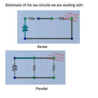 Schematic of the two circuits we are working with: 4/28/2020 07:51 PM 805 Series 4/28/2020 OT 42 PM 882313 Parallel