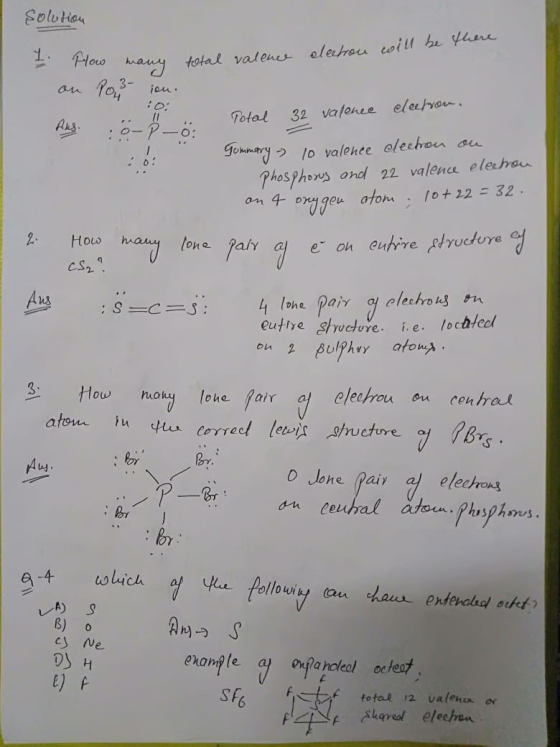 solution electron will be there How many total valence on Potion. Total 32 valence electron. gommery 10 valence electron ou P