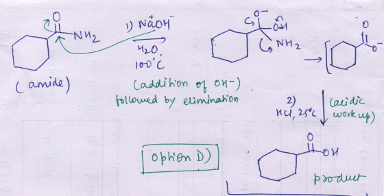 1) Nãoy •OM -NH2 ot G NH2 LLL o (amide) 420 100°C Caddition followed by elimination of on-) Cacidic 2) H4, 256 I work up) O o