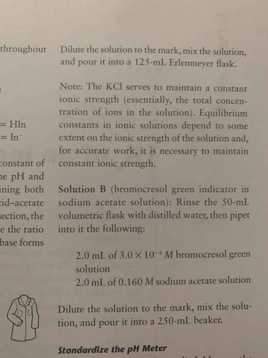 throughout Dilute the solution to the mark, mix the solution, and pour it into a 125-mL Erlenmeyer flask. =HIN = In Note: The
