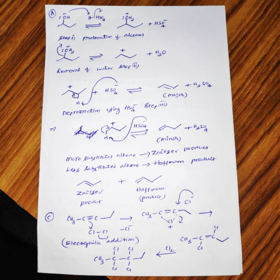 OH + HS0 4 gtepi protenatin alcouo) Removal water step ) Cmason) Derrometim ging ts Ster ( H So4 Cminos) more gabrtinte alken