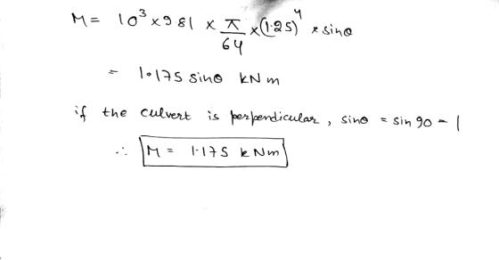 3 As sins KN m the culvert is perperdicular , Sine Sin 9o- [