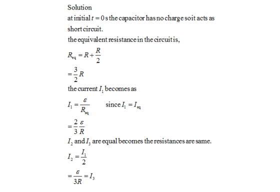 Solution at initialt 0s the capacitor has no chargesoit acts as short circuit the equivalent resistancein the circuitis, the