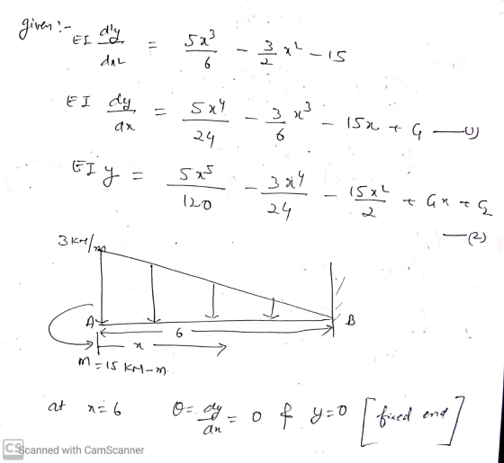 given? El ay ERS 2 / x²-15 dar 6 EI dy an 5 x 4 3 U q isnt 24 rob ELY = sas 3 a 4 1584 120 15x taraq he 3 krele B 9 m-is KM-