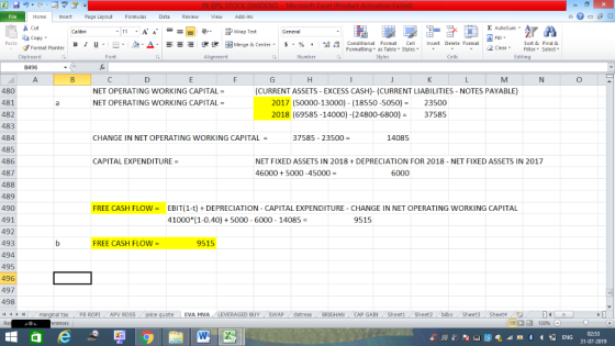 File AutoSum7 B a copy Paste Formatting as Table Styles Styles Clipboard Cells 740 PE EPS, STOCK DIVIDEND - Microsoft Excel (