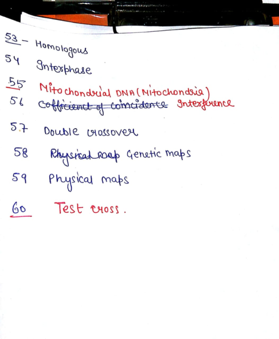 omologous 55. N40 /YHo chondrial DNA ( NItochondig 5L 57 Doubleじ ossoveu 53 Genetic mab S Si Physical map 60 Test tHoss