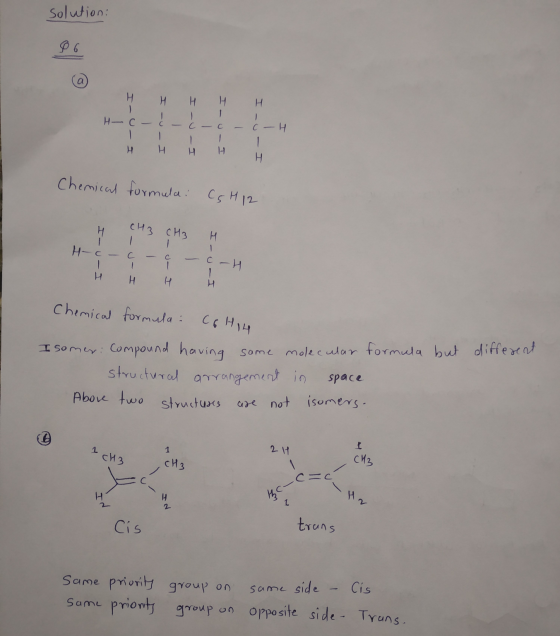 solution: 06 H H H H H I H C - I-u- c - I-u- ċ-c - C-H H H H H H Chemical formula: CGH 12 н I- U H сH 3 CH3 H -9 - q - -H и н