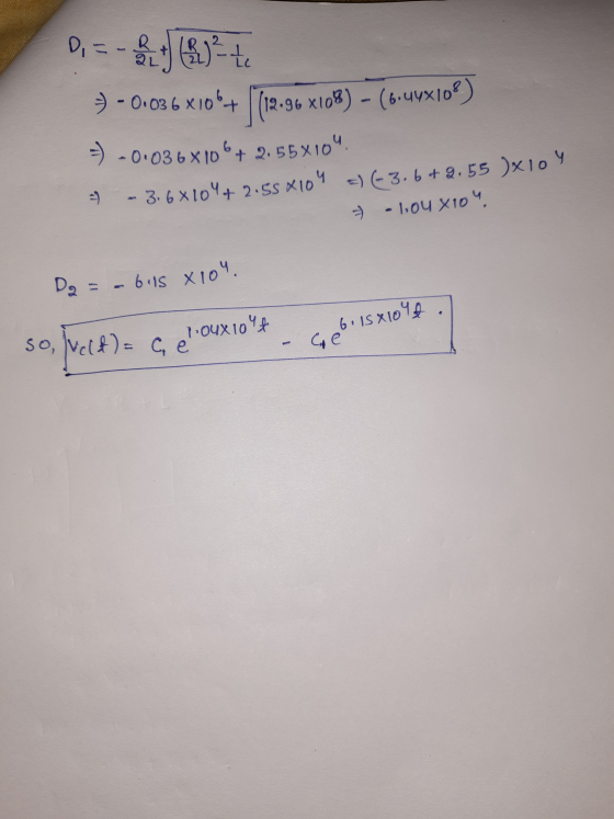 Di = -0.036x106+ 12.96 x108) - (6.44X108) -) -0.036x106+ 2.55X104. - 3-6x104+ 2.53X104 =) (-3.6 +2.55 )x104 - 1,04 X104. Da =