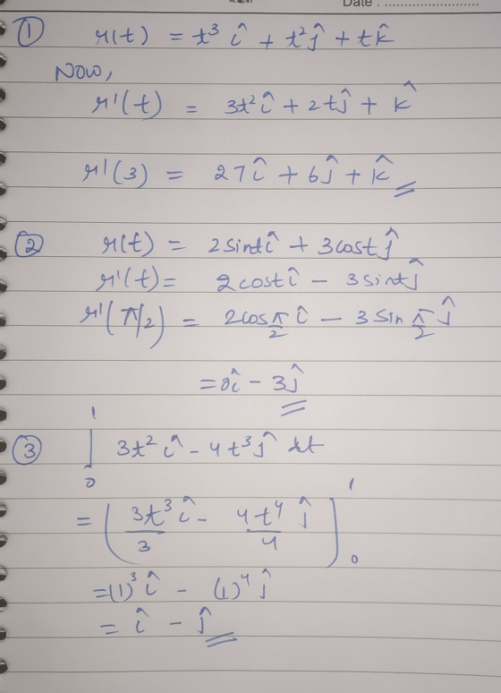 Dale ......................... - - 0 M1t) = x3 û t ti t tre Now, Milt) = 3t² i +2th tk - M1 (3) = 27 û toj te - 2 - C r(t) =