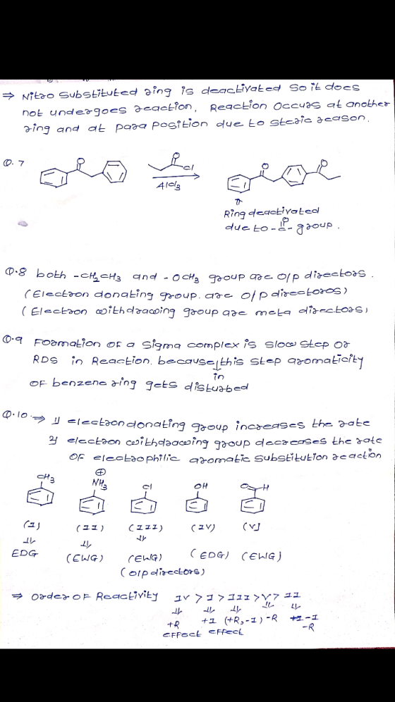 * Nitro Substituted aing is deactivated so it does not undergoes deaction Reaction Occurs at another zing and at para positio