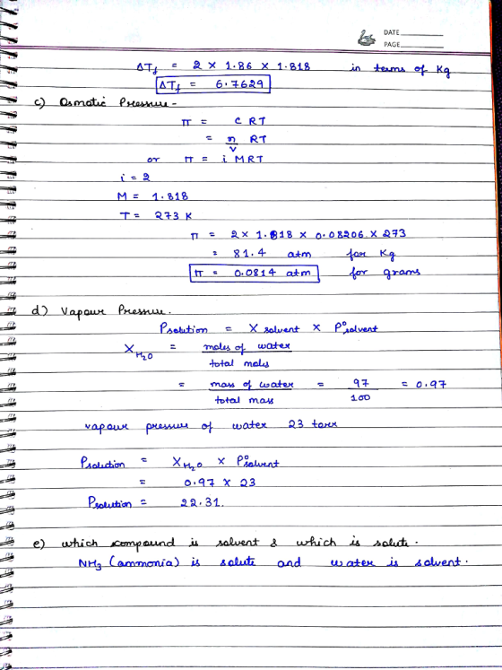 DATE PAGE AT 드 61629 ICRT AT M 1.818 a 81. 4atm Pr mol watex total mely total ma 0.91 X 23. Pioluhian a22.31 ch cempaund i al