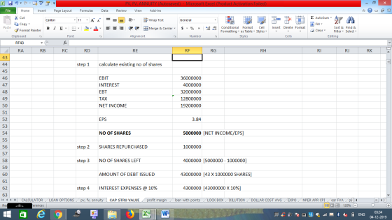 PV, FV, ANNUITY (Autosaved) Microsoft Excel (Product Activation Failed) File Home Insert Page Layout Formulas Data Review Vie
