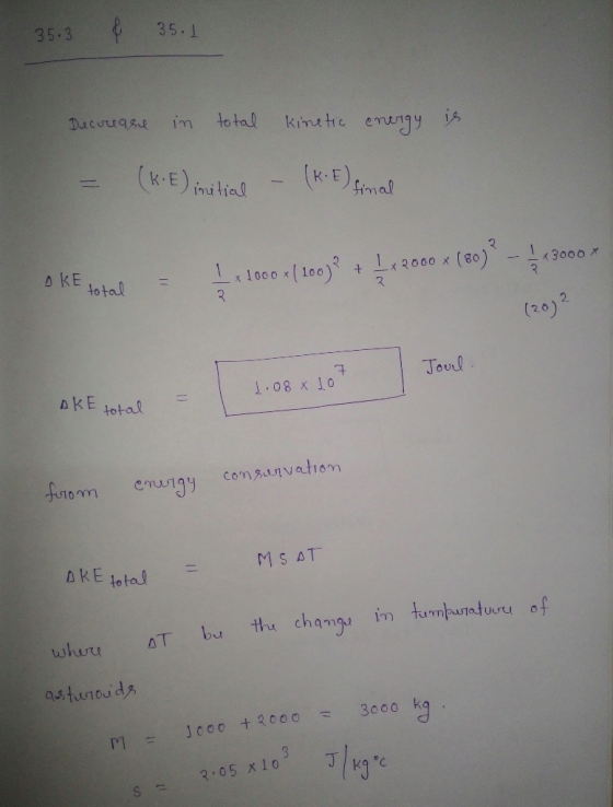 35.1 35.3 cou934 fimal kEto tal l00o1 ス 2. (26) Jourl 1.08 x 1o nkE total totaMs twhur AT bt the cham R 05 x1o kg