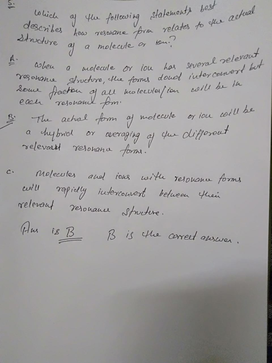 Which describes structure ewing statements best to of the to how resonance. as am the a relates w resonane form ates to the a