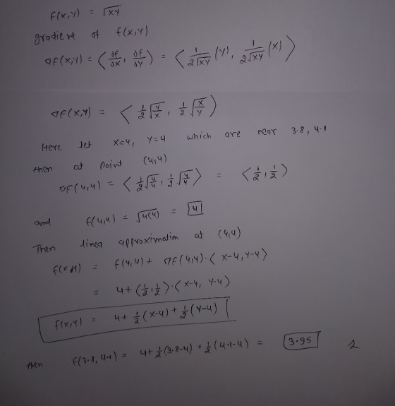 F(x,y) x Y f(xiY) gradie t AF(XN)-F df (x) 2xy VF(XM) (삶후 최후> which Here Let negr Y= 4 3-8,4.1 Gre (414) Point at then V पर)