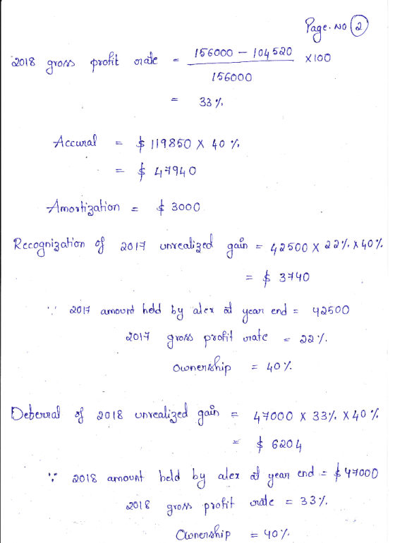 Page. No @ orale - 156000 – 104520 xico 2018 groms profit 156000 = 33% Accural = $119850 X 40 % . = $ 47940 Amortization = $