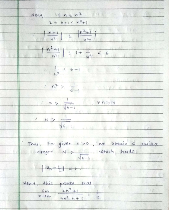 NOW lanan2 2 2 ntlL n²+1 E 2 · ILE-1 VnN o Thus, for hinteger given t Ny we obtain a positive which holds Hablet that I Hence