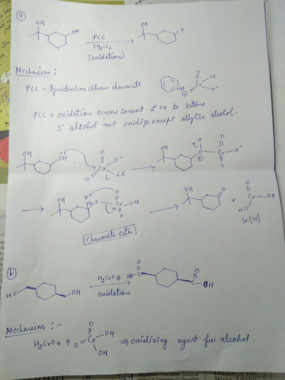 The to your recto PCC TYCH CHU2 Conidation Mechanism: PCC = Pyuidinium chlocco chuomate -NH 00 PCC » oxidation occurrs conuen