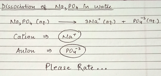 Dissociation of Na, Dou in water Na₂ Pou Caq.) - anat (aq) + Pous (aq.) Cations (nat Anion =) pou3 Please Rate ...
