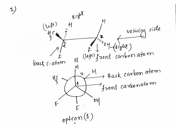 Right (Left) veiwing side I POM-right) back c-atom ll (left) front carbon atom iz_H, Back carbon atom a f ront carbon atom FF
