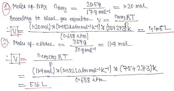 2005 Mades ot NHw fceoredPngo dlaal ges equatton o 20 mo 79 mol- NNA3RT 4401 (0-658 atm) 3699 Males op ethaae mal 30 g mol DE