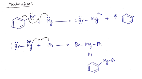 Mechanisma v Door mig — 50-mg+ : Br- my + Ph ~ Be- mg - Ph