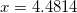 \small x=4.4814