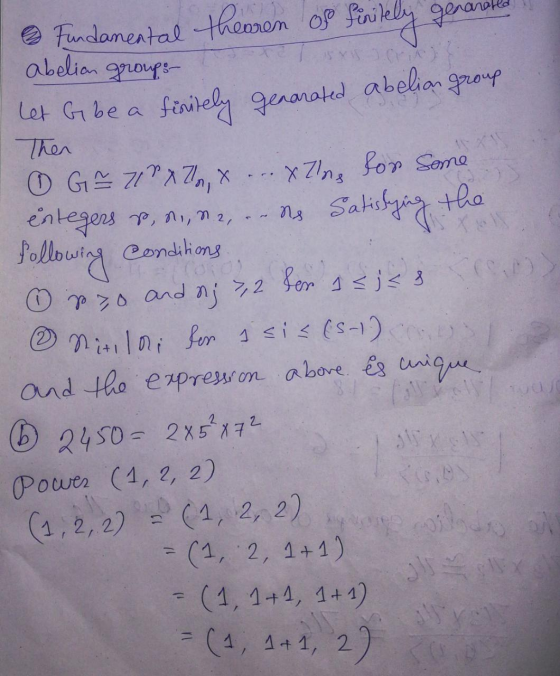 Fundamental theoren of thearen of finitely gene abelian groups finitely genarated abelian group following Let Gbe a Then G²10