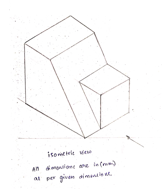 isometric view All dimensions are in (mm) per given dimensione,