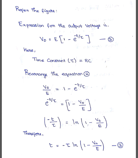 Repen e o 2 tS Here, RC Time Constant (T) Et