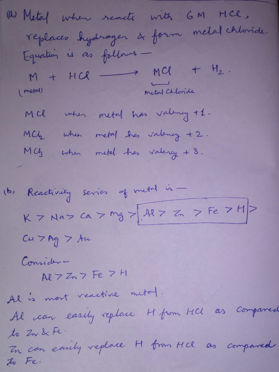 2 (meta) metal Ch.lone K> Na> Ca > rng >1.AR乙云> Fe > HI> Al can earily replau H do Fe.