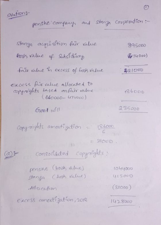 solution penske company and stanza corporation & - stanza acquisition fair value Books ralue of subsidiary 895000 (674000) fa