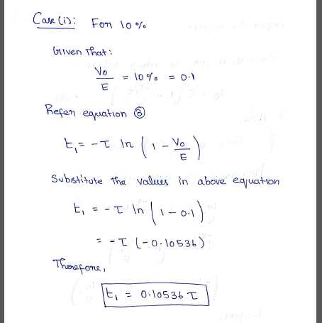 on 10 % ven That No in above eajuaton t,--t In (1-0-1) :-t (-o. 10536 ) hmafona 0.10536 τ