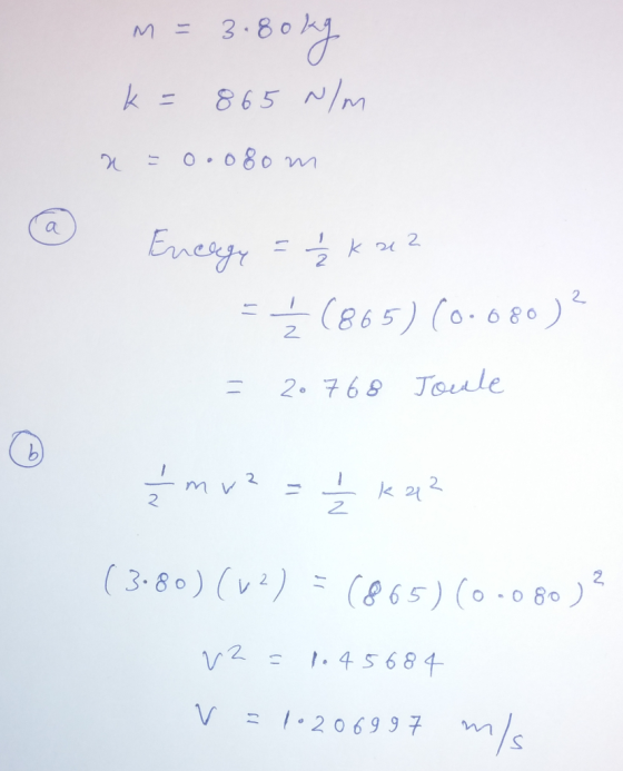 M = 3.80 @) Ewengr =.2 k 2 (865) (0.680 ) 工 2 2.768丁onle 2 2 [3.80) (v2) 2 (8 65) (0.080 ) V2-1.4568千