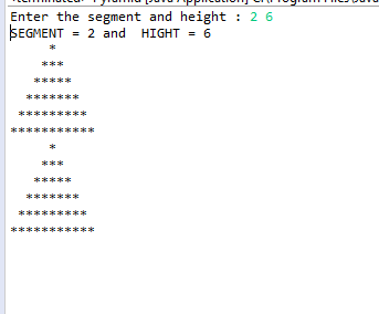 Enter the segment and height : 26 SEGMENT 2 and HIGHT = 6 * *** 来来来来来 》》》》》》》 来来来来来来来来 来来来来来来来来来来来 来来来 米米米 $$$$$$$ 来来来来来来来来来